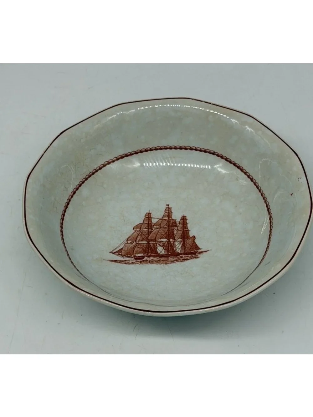 Wedgwood Flying Cloud Rust England Soup Cereal Bowls 6.25” Set of 2 SEE Cond.